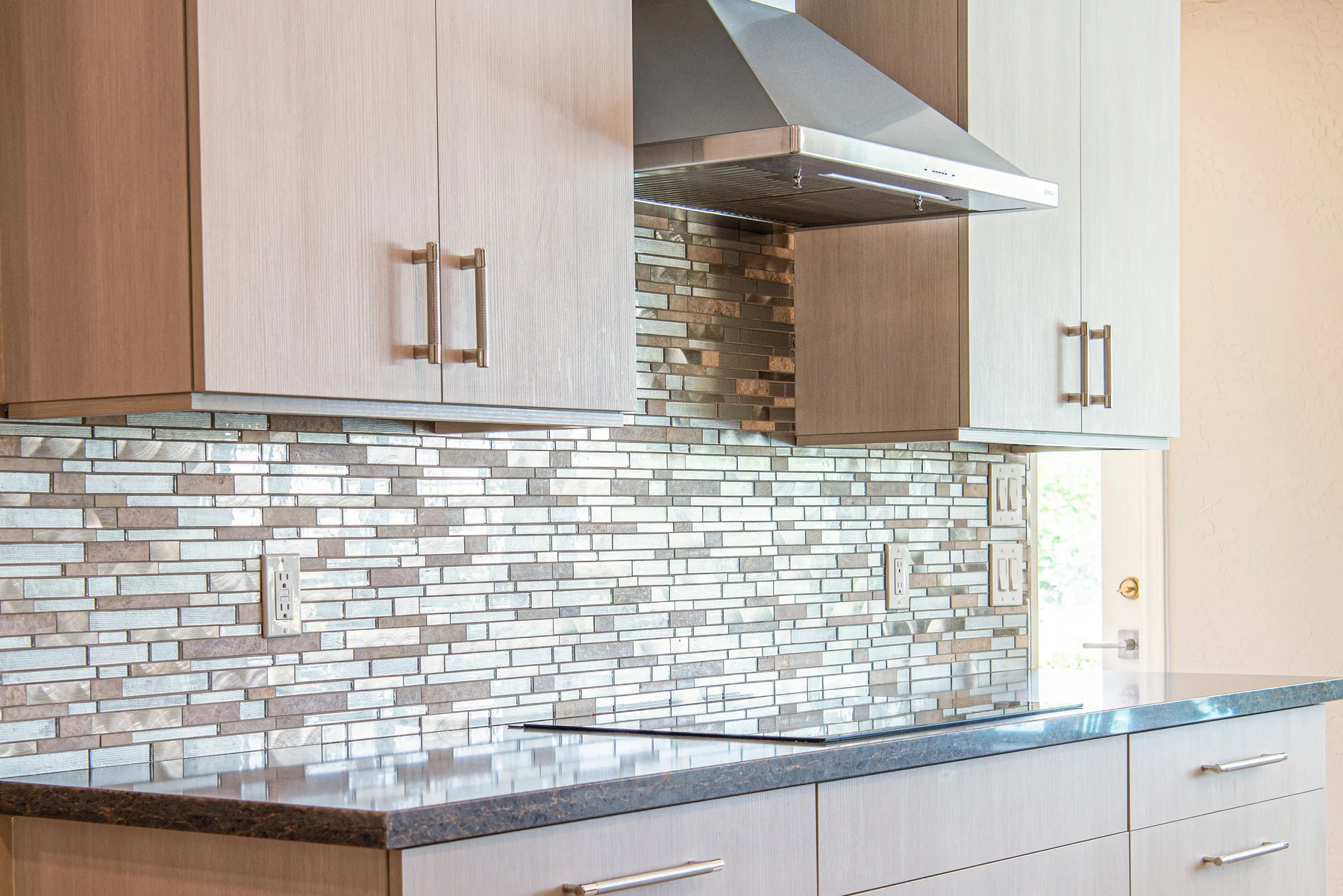 Kitchen renovation with marble backsplash
